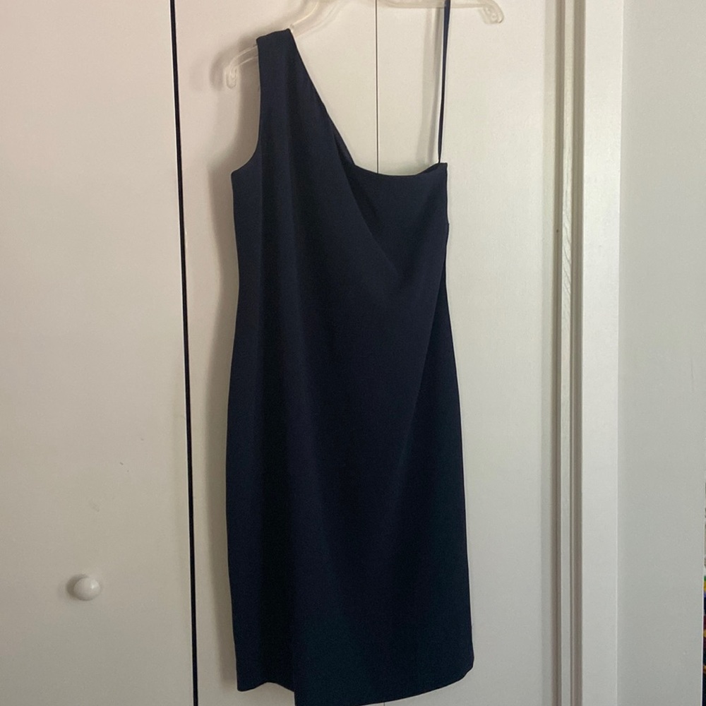 Ralph Lauren Navy One-Shoulder Cocktail Dress
